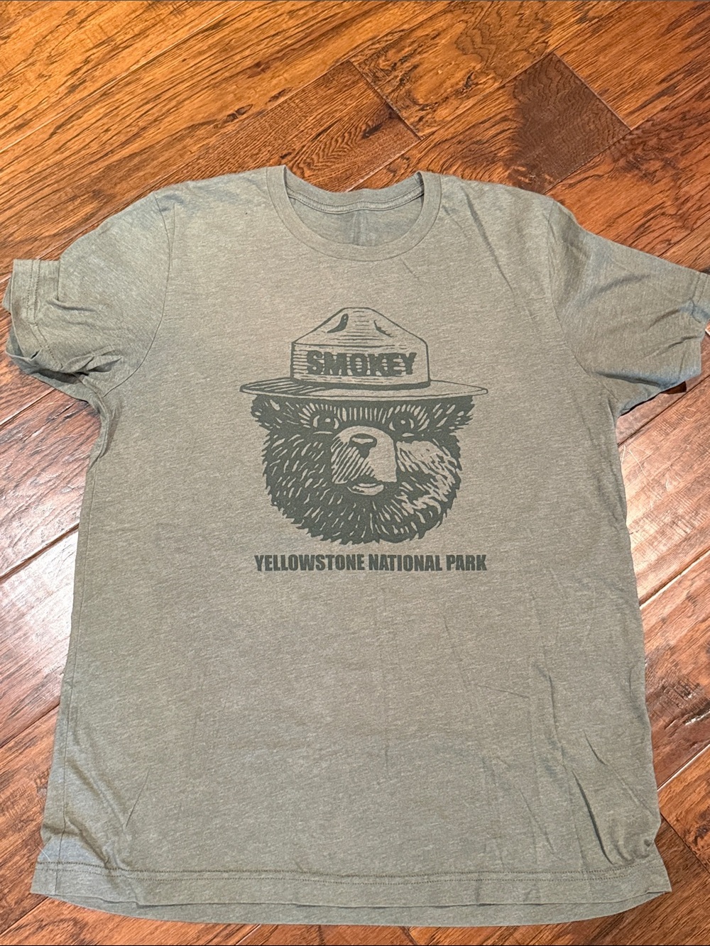 Source Unknown Olive Men's Smokey Bear Graphic Tee